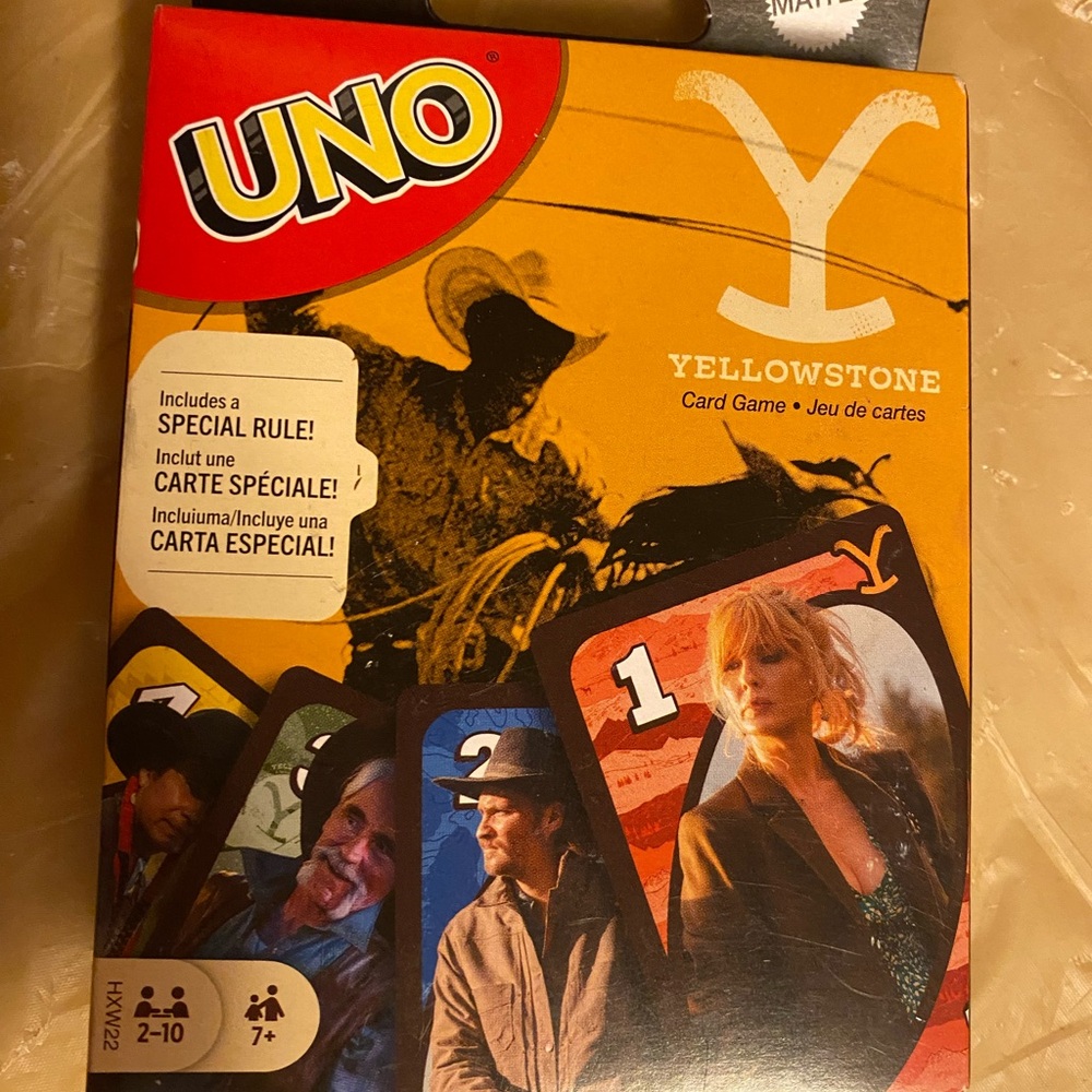 Mattel UNO Yellowstone Card Game - Red, Yellow, Black